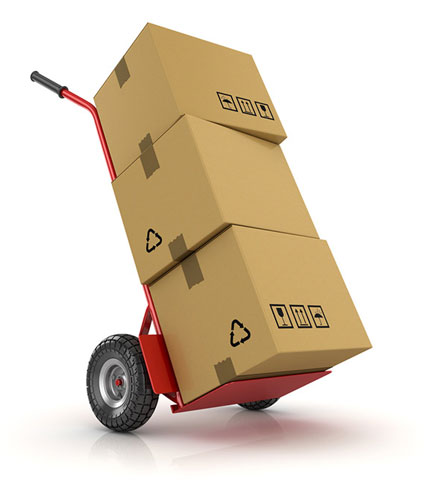 Transportwagen für Kisten und Kartons bei einer Haushaltsauflösung